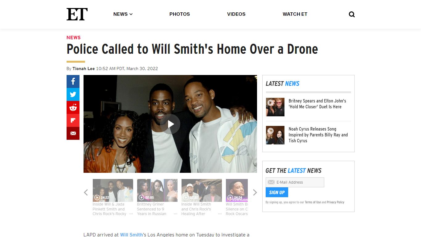 Police Called to Will Smith's Home Over a Drone